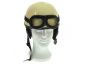 Preview: Casque avec lunettes pour MZ JAWA SIMSON AWO demi-coque - cuir noir